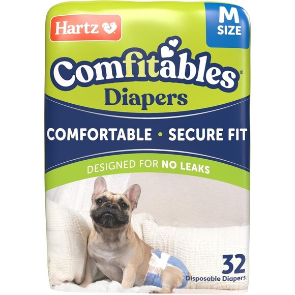 Hartz Disposable Dog Diapers, Size M, 32 count, Tail Hole, Easy to Put On! NEW - Picture 1 of 16